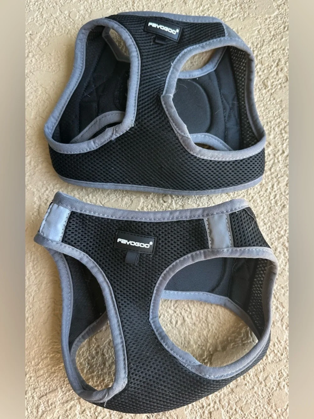 FAYOGOO Lightweight Black Dog Vest Harness For Small Breeds Size Large You get 2